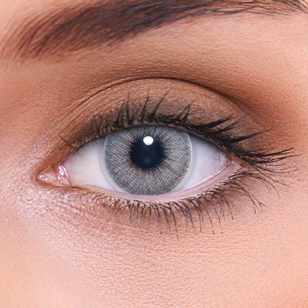 LENZOTICA Classic Gray, -2.25 Diopters, DIA 14.00, Monthly Contact Lenses, 2 Count (1 Pair)