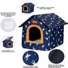 Outdoor Cat House, Waterproof, Weather-Resistant, Foldable, for Small Cats (M, Dark Blue) view 2