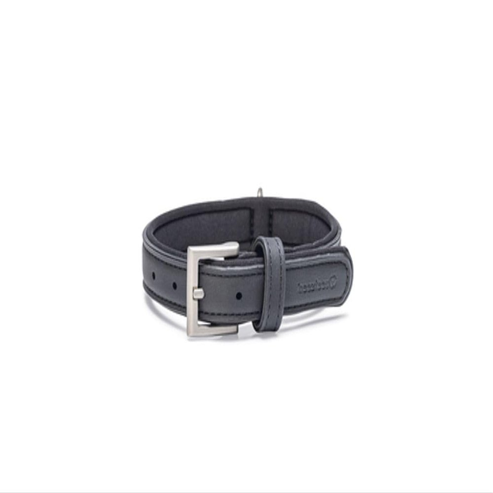 Beeztees Balacron Ax Dog Collar - Faux Leather - Black - 31-39 cm
