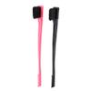 Reionppy Double-Sided Edge Control Hair Brush Comb Combo Pack, 2 Pieces, Pink and Black view 1