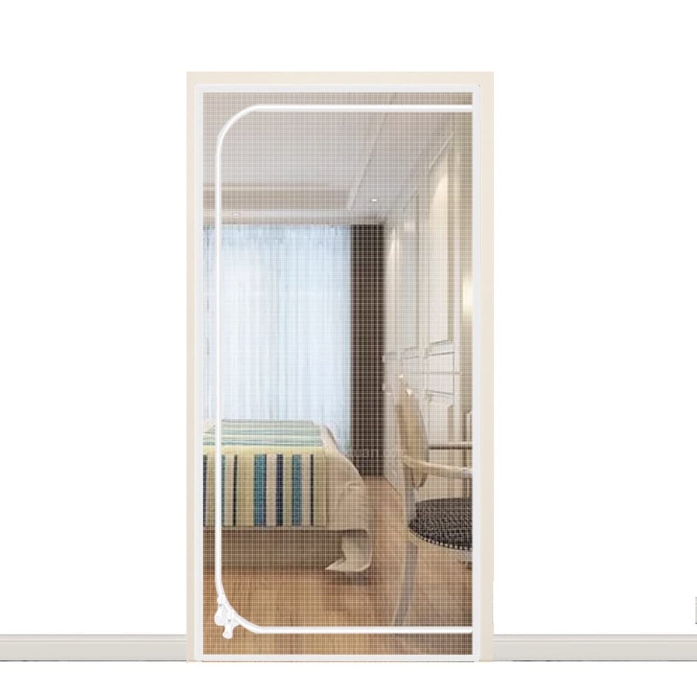 Pet Screen Door with U-Shaped Zipper, Easy-Install Cat and Dog Barrier