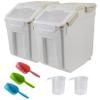 Uotyle 10 kg Airtight Pet Food Storage Containers with Lids and Wheels, Gray, 2-Pack view 1