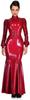 Sexy Red Latex Long Dress, One-Piece Rubber Corset, Purple, 4XL view 1