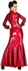 Sexy Red Latex Long Dress, One-Piece Rubber Corset, Purple, 4XL view 3