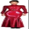 Sexy Red Latex Long Dress, Rubber One-Piece Corset, Purple, 4XL, Purple, XS view 1