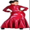 Sexy Red Latex Long Dress, Rubber One-Piece Corset, Purple, 4XL, Purple, XS view 3