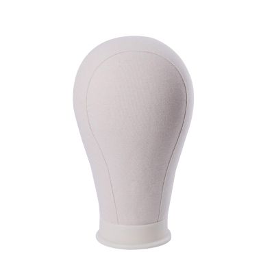 Canvas Block Head Training Mannequin Head Wig Stand and Accessory Set, 24 Inch
