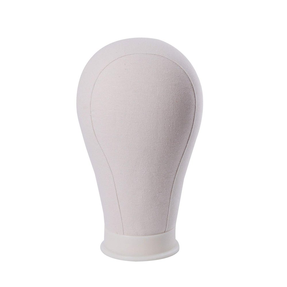 Canvas Block Head Training Mannequin Head Wig Stand and Accessory Set, 24 Inch