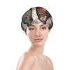 Maple Leaf Dog Paw Reusable Waterproof Washable Adjustable Shower Cap for Women view 3