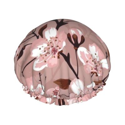 Watercolor Floral Reusable Waterproof Washable Adjustable Shower Cap for Women