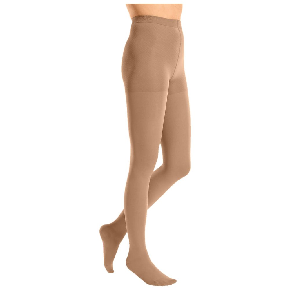 mediven cotton CCL2 AT Short Compression Tights, Black, Open Toe