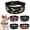 REYNEM Reflective Adjustable Dog Collar, Blue Camouflage, Size M view 3