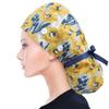ABAMERICA Women's Scrub Cap, Nurse Cap and Ponytail Holder for Long Hair, B13 Satin-Lined, Pink + Yellow, 1 view 2