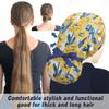 ABAMERICA Women's Scrub Cap, Nurse Cap and Ponytail Holder for Long Hair, B13 Satin-Lined, Pink + Yellow, 1 view 3