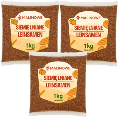 Malinowe Whole Brown Flaxseeds 3 x 1 kg