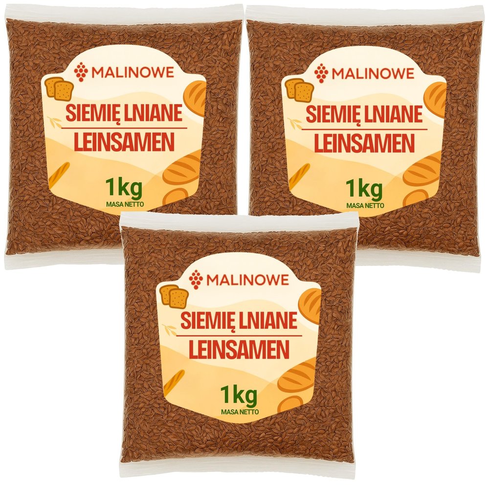 Malinowe Whole Brown Flaxseeds 3 x 1 kg