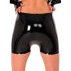 Black Latex Boxer Shorts with Front Zipper, Red, Women's XXL view 2