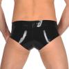 Black Latex Underwear with Front Openings, Tail and Buttons, Size L view 2