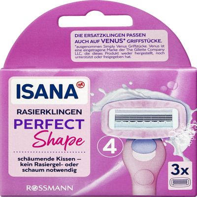 ISANA Perfect Shape Razor Blades, 3 Replacement Blades for Women's Razors