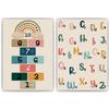 Tigerlino ABC Children's Poster Alphabet 2-Piece Set, Educational Posters with Letters & Numbers | Kids' Room Wall Art for Kindergarten & Elementary School (DIN A4) view 1