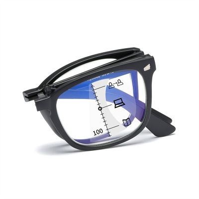 EDGUN Foldable Progressive Multifocal Reading Glasses, TR90 Frame, Blue-Light Blocking, +3.0