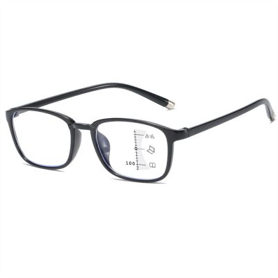 EDGUN Progressive Multifocal Reading Glasses, TR90 Blue-Light-Blocking Computer Readers, Black +3.0