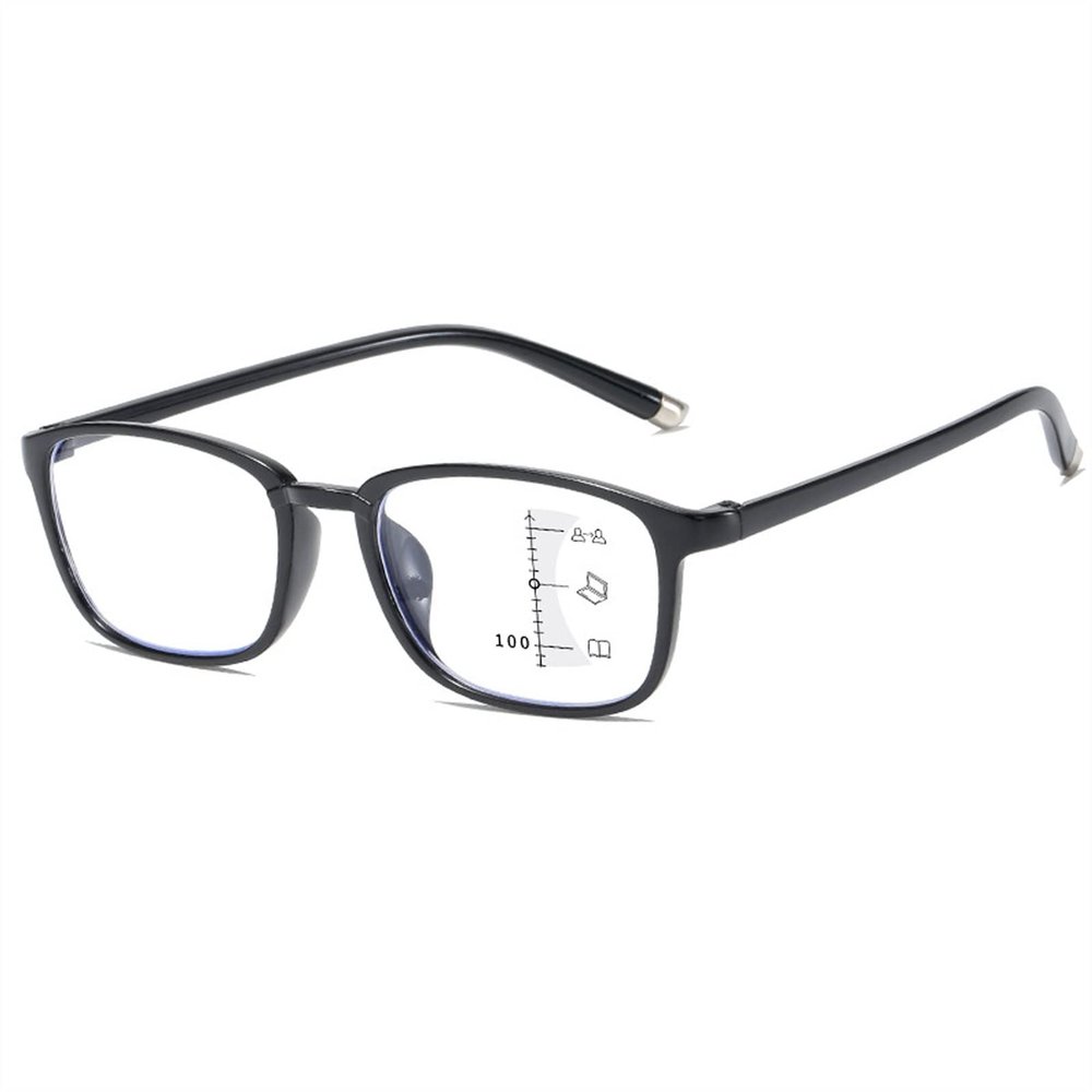 EDGUN Progressive Multifocal Reading Glasses, TR90 Blue-Light-Blocking Computer Readers, Black +3.0