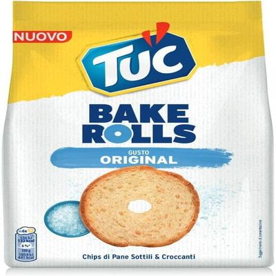 Bake Rolls Crostini Original Thin and Crispy Bread Chips Snack, 6 x 150 g