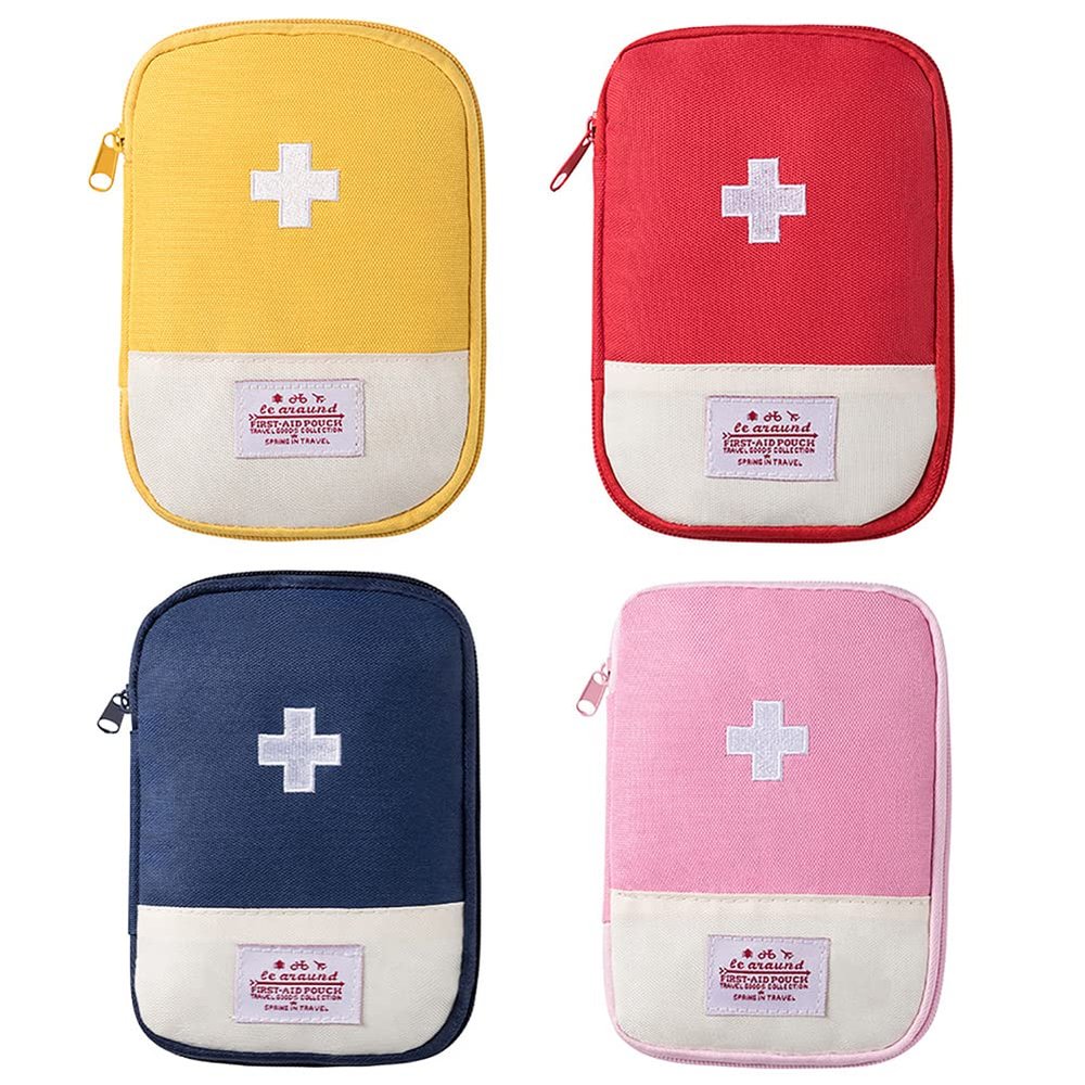 URFEDA 4-Piece Mini Medicine Bags, Portable Empty First-Aid Storage Cases