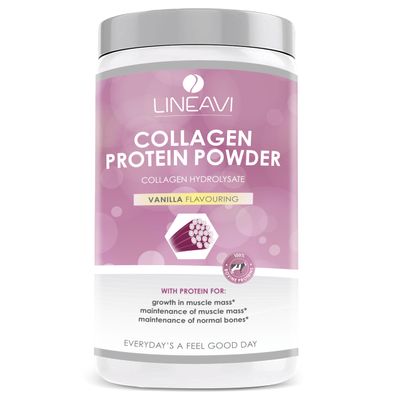 LINEAVI Collagen 400 g Vanilla | 84–93% Protein | Mix into Water, Juices, Hot Drinks or Shakes | Supports Joints, Mobility and Bone Health | With Vitamin C