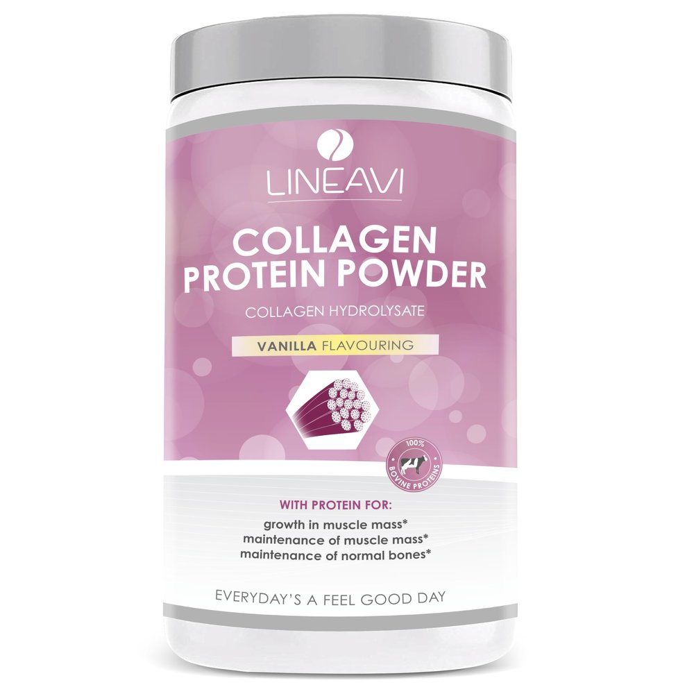 LINEAVI Collagen 400 g Vanilla | 84–93% Protein | Mix into Water, Juices, Hot Drinks or Shakes | Supports Joints, Mobility and Bone Health | With Vitamin C