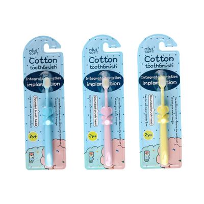 KOMBIUDA Manual Kids' Toothbrushes, Soft Bristles, 3-Pack, Elephant Design, Ages 2–8