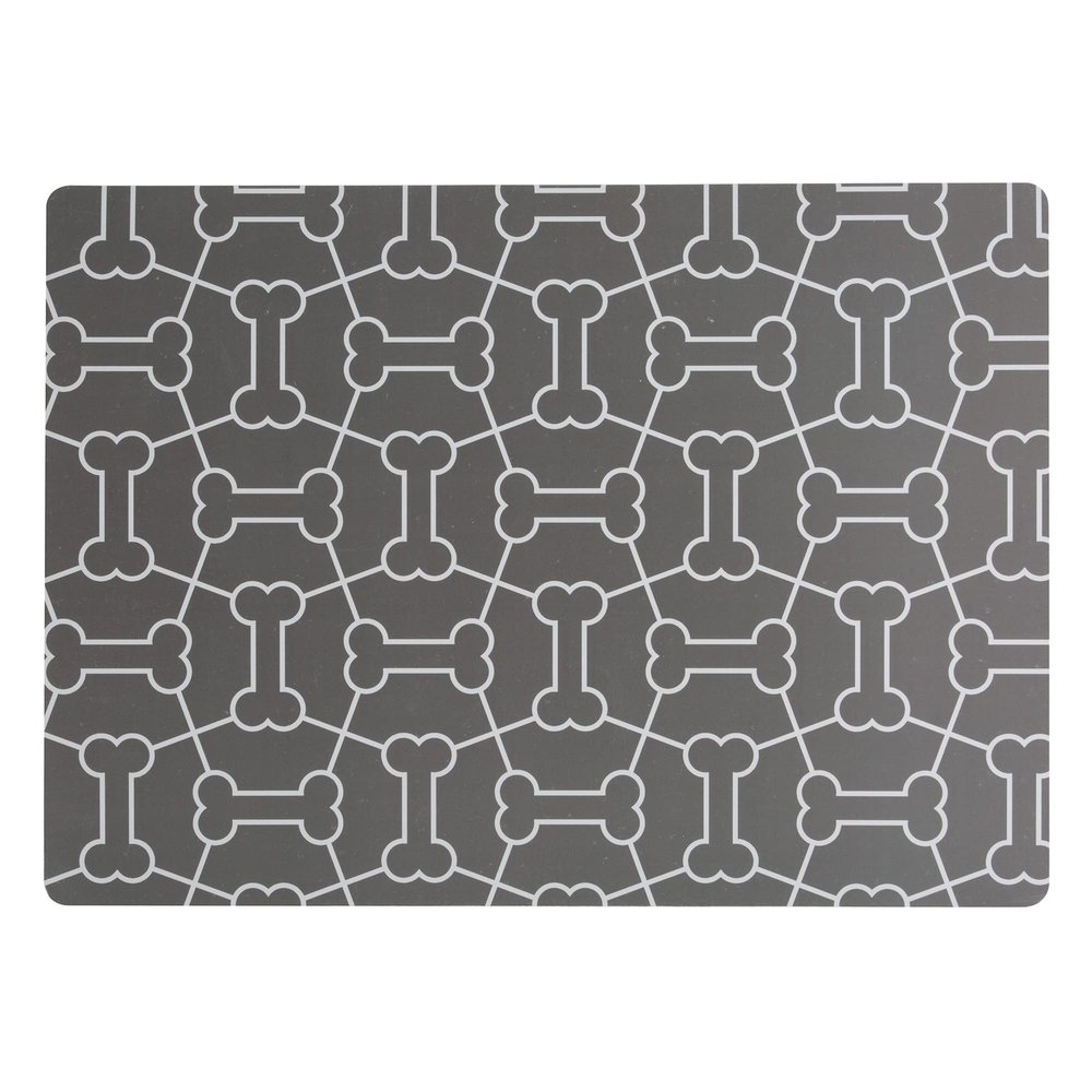 Pet Mat, Bone Design, Gray