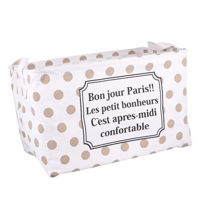 Kisangel Dustproof Canvas Storage Basket, Large Capacity, Decorative Linen Basket