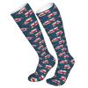 Lsjuee Ambulance EMS EMT Star of Life Dark Blue Compression Socks, 15–20 mmHg, for Women and Men view 2