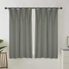 KnSam Blackout Curtains for Boys' Rooms, Light Gray, Solid Opaque Polyester, 110 x 100 cm (H x W), 2-Pack view 2