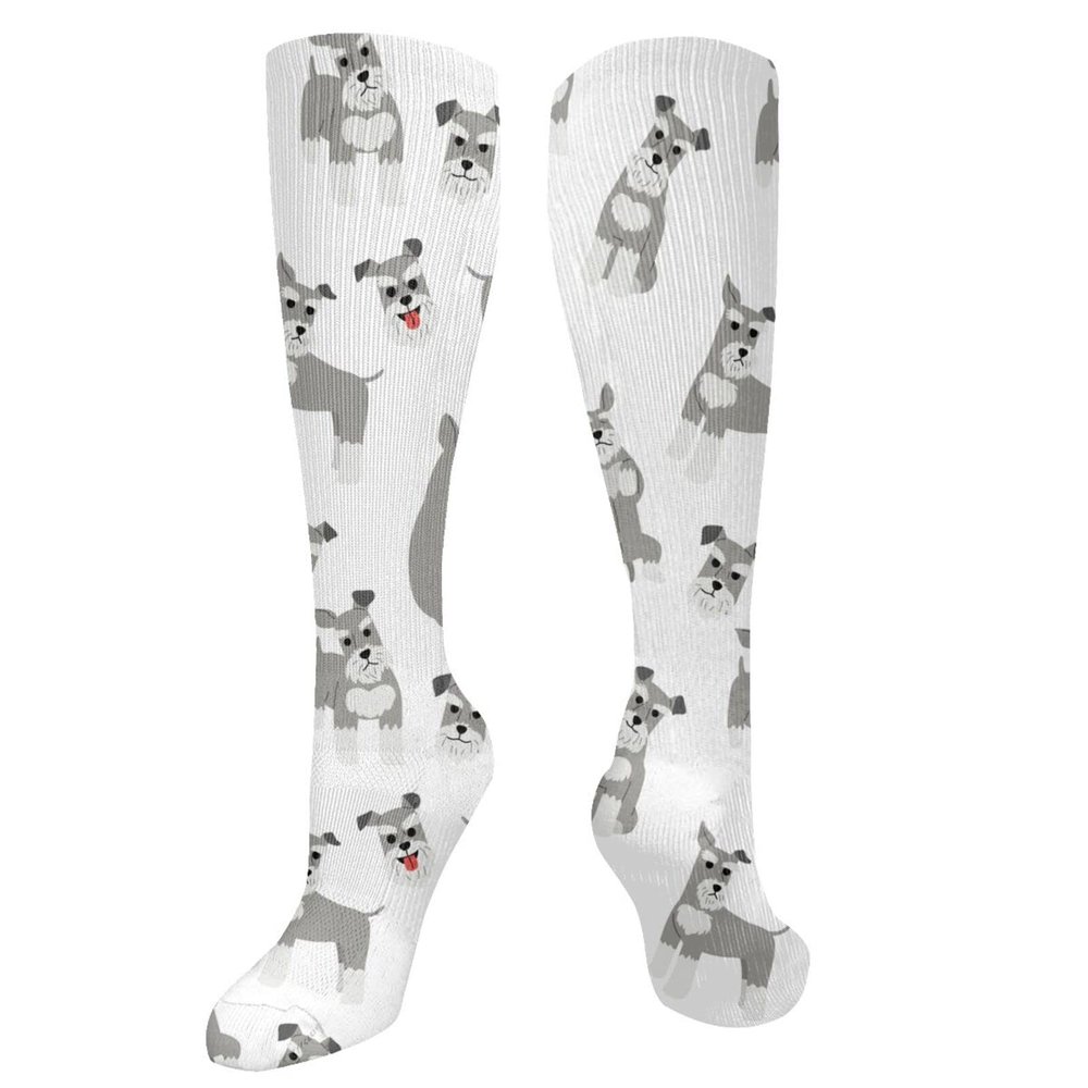 Lsjuee Mustache Compression Socks for Women & Men, 15–20 mmHg, for Running and Cycling
