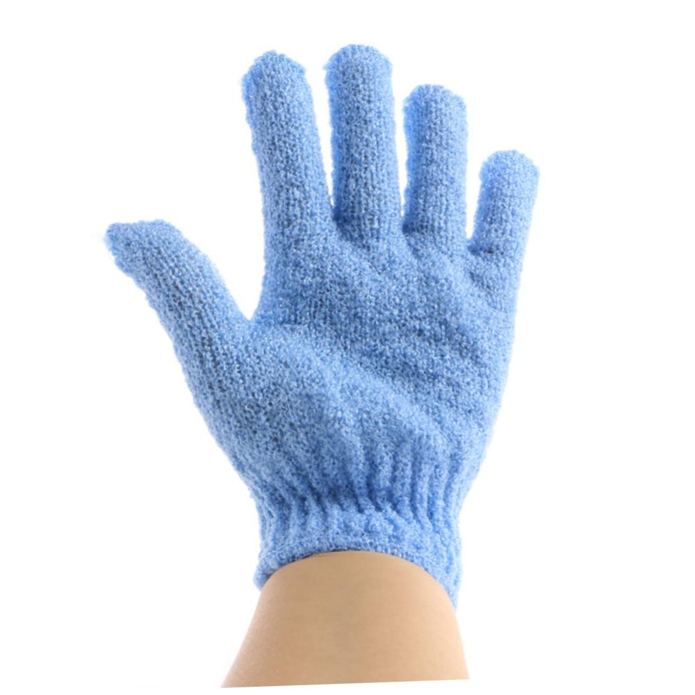 Exfoliating Shower Gloves for Body, 2-Pack, Polyester, Blue