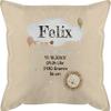 Personalized Baby Pillow 50 x 50 cm – Lion Design, Name and Birth Details, Beige/Natural view 1