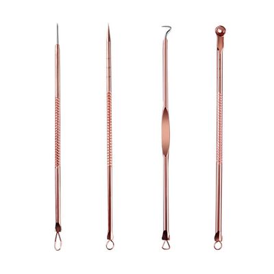 Acne Extraction Needles, 4-Piece Stainless Steel Set (Size: France)