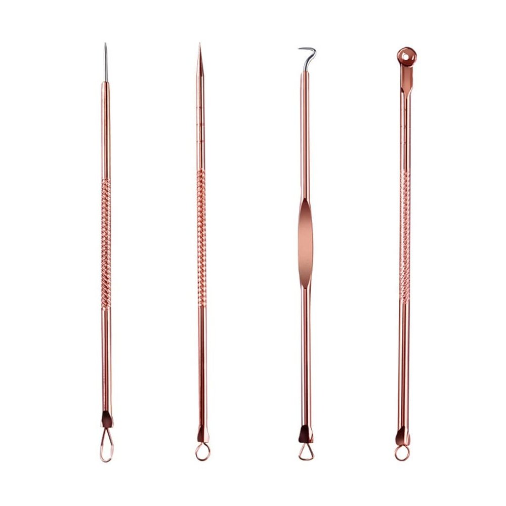 Acne Extraction Needles, 4-Piece Stainless Steel Set (Size: France)