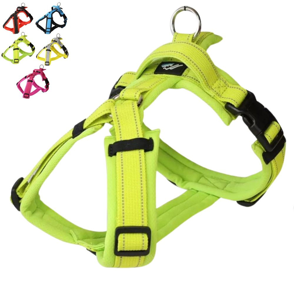 Hakusan Zero Harness Mesh Series, Dog Harness, Padded, Adjustable, No Pull, Safety, Japanese Brand, Small to Medium Dogs, (Mesh/Lime Yellow, XS)
