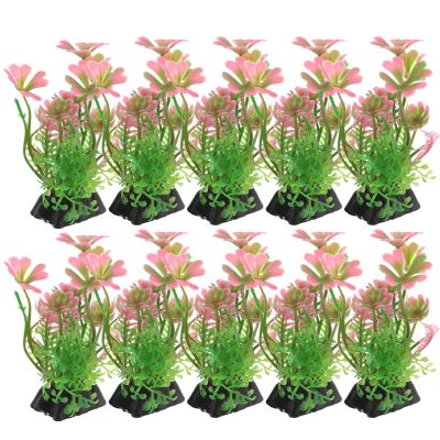POPETPOP 10-Piece Artificial Aquarium Plants for Betta Fish