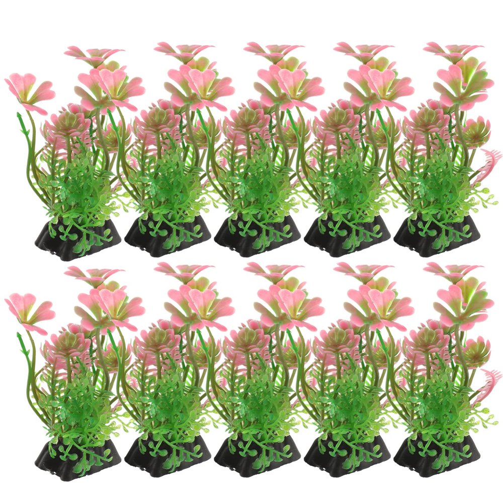 POPETPOP 10-Piece Artificial Aquarium Plants for Betta Fish