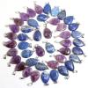 Natural Stone Teardrop Pendants, Amethyst Crystal, Lapis Lazuli Charm, 50 Pieces, Watermelon view 2