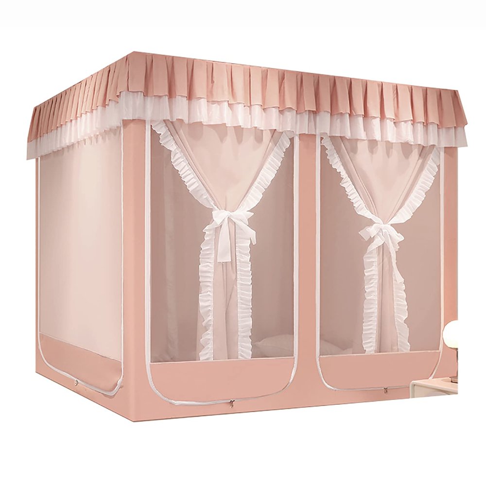 CUTTE Foldable Mosquito Net Canopy for Single and Double Beds, Hammocks, and Children's Beds, Pink, 200 x 220 x 170 m