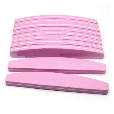 TOORU TRUSTTWO 10-Piece Professional Nail File Set, 100/180 Grit, Colorful Half-Moon Sponge Buffers