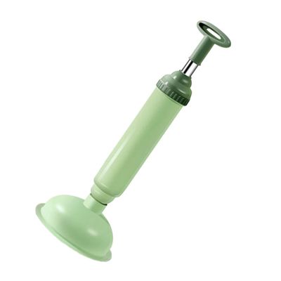 Home Toilet Plunger, PVC Clog Remover with Stainless Steel Handle, Green