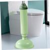 Home Toilet Plunger, PVC Clog Remover with Stainless Steel Handle, Green view 2