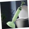 Home Toilet Plunger, PVC Clog Remover with Stainless Steel Handle, Green view 3